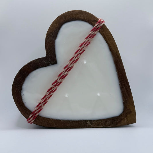 Handcrafted Heart Dough Bowl 3 Wick Candle